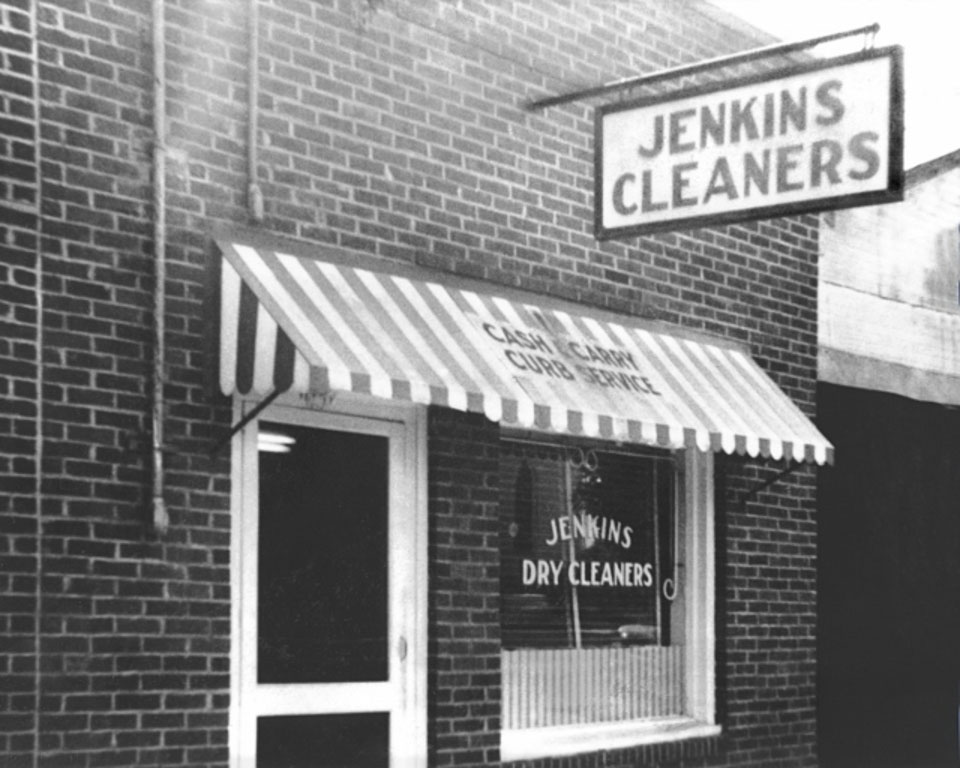 Vintage Photograph of Dry Cleaners Exterior